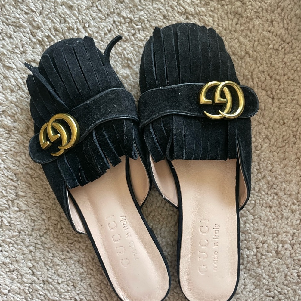 Gucci Women's Black Suede Loafers